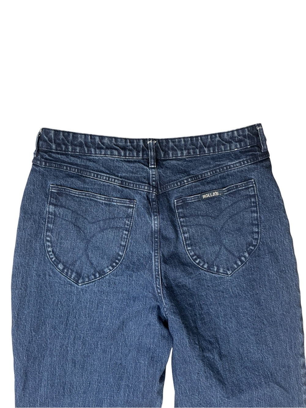 ROLLA’S High Rise Wide Leg Jeans Dark Wash Patch Pocket Size 34 Aus 16 US 12 - Picture 11 of 12